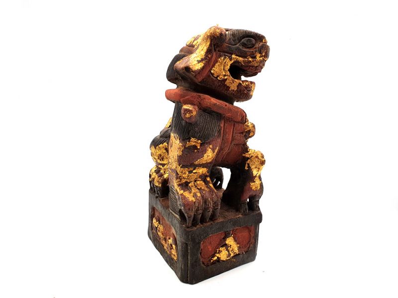 Großer holz Wächterlöwe Single 4