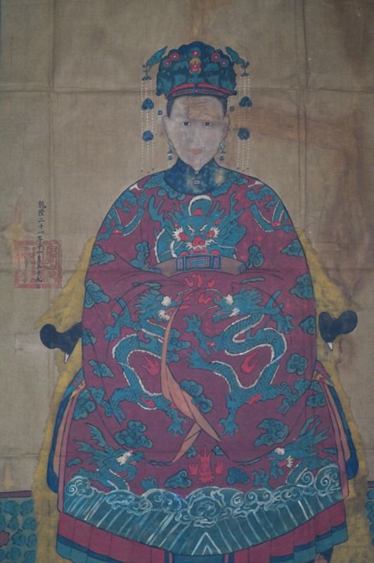 Großes Gemälde eines chinesischen Würdenträgers (ca. 70 Jahre alt) - Kaiserin 3
