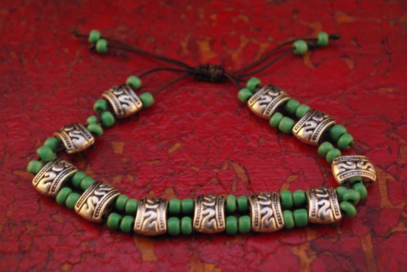Grün Perlen Armband Tibet 5
