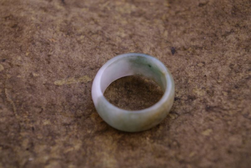 Grün und Weisser Jade Ringe 3