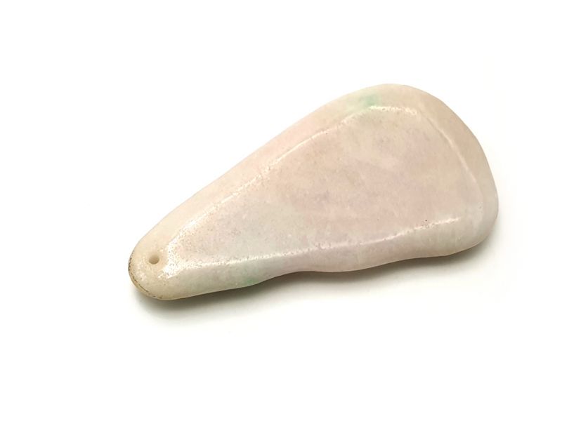 Gua Sha en Jade real - Blanco - Punto verde 1