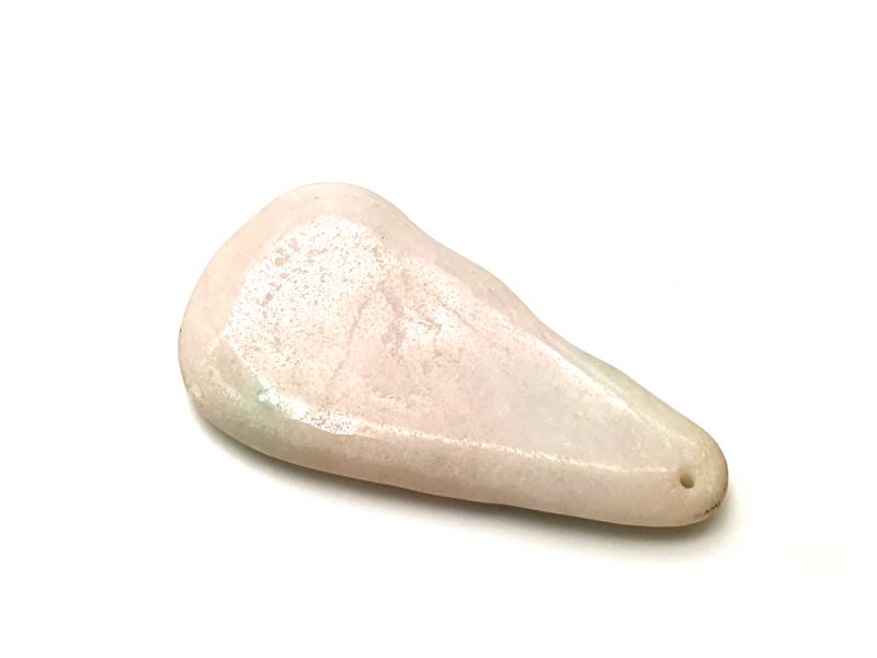 Gua Sha en Jade real - Blanco - Punto verde 2