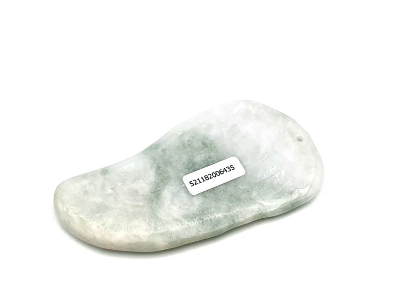 Gua Sha en Jade real - Blanco y Verde manchado 2