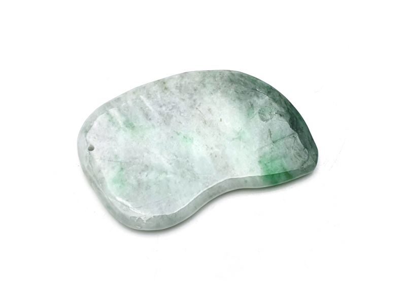 Gua Sha en Jade real - Degradado de verde a blanco 1