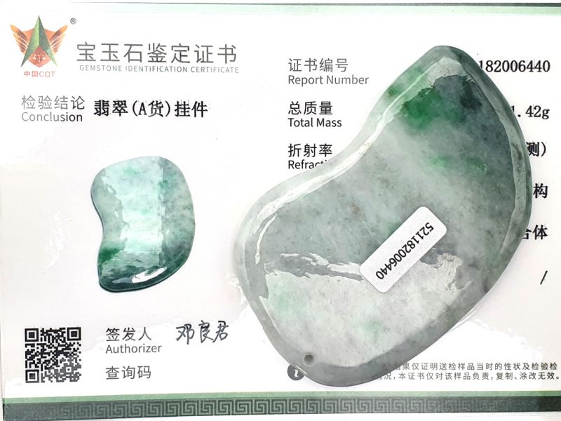 Gua Sha en Jade real - Degradado de verde a blanco 2