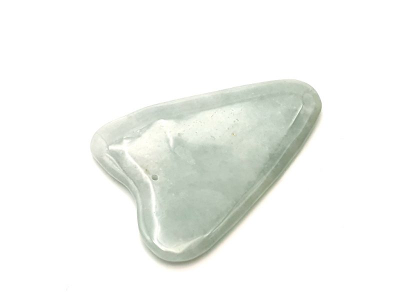 Gua Sha en Jade real - Verde Claro / Transparente 1