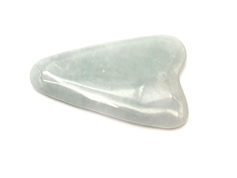 Gua Sha en Jade real - Verde Claro / Transparente 2