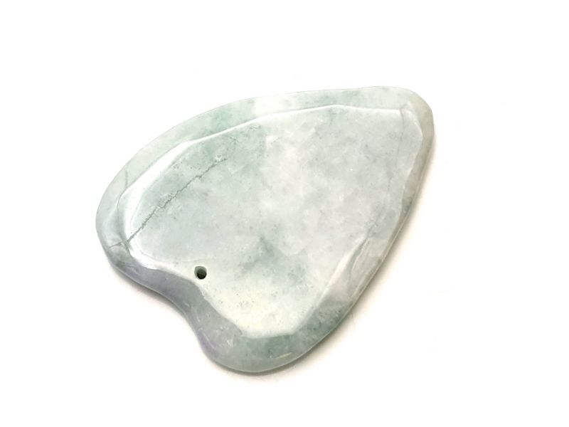 Gua Sha en Jade real - Verde Claro / Transparente 1