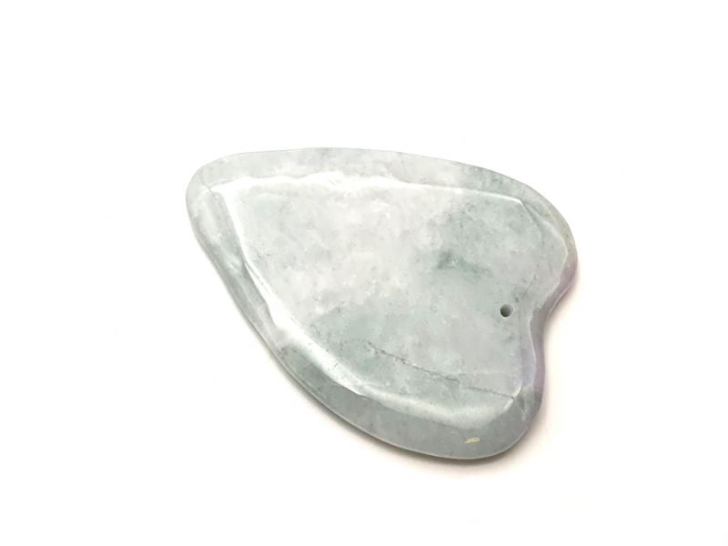 Gua Sha en Jade real - Verde Claro / Transparente 2