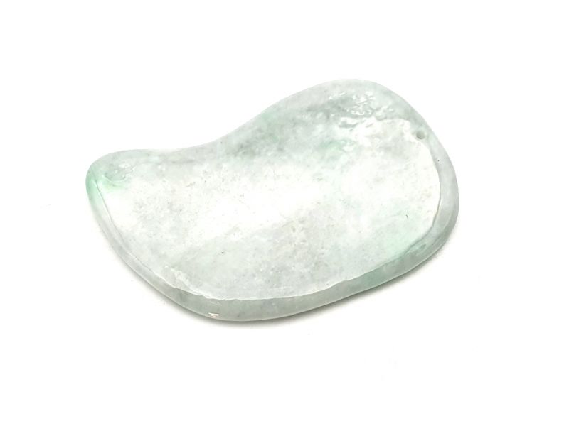 Gua Sha en Jade real - Verde manchado 1