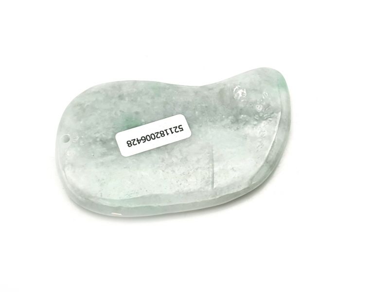 Gua Sha en Jade real - Verde manchado 2