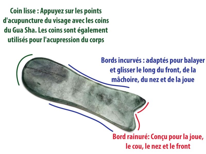 Gua Sha Fish - Real Jade - Body and face - Green spotted 3