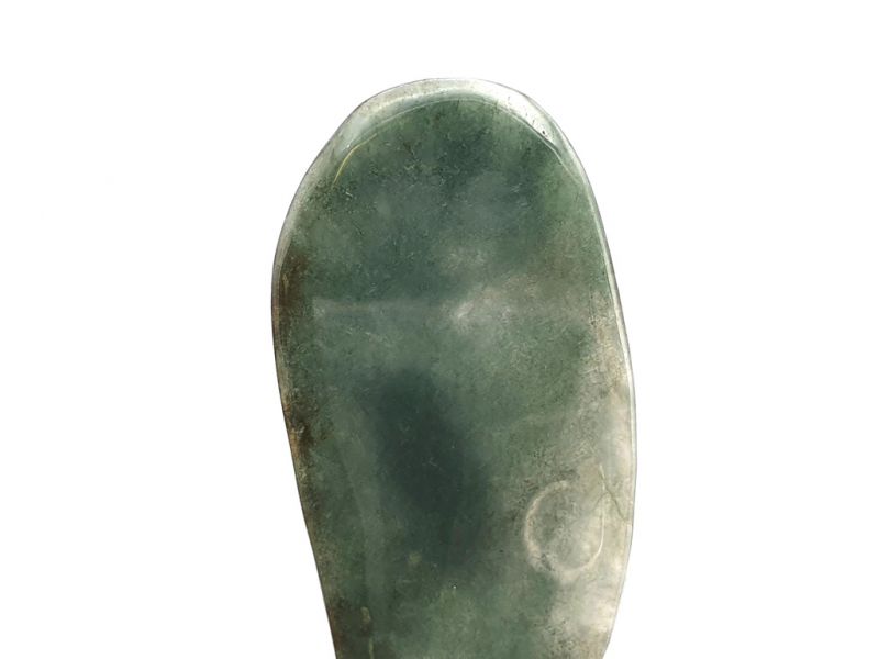 Gua Sha in echter Jade - Dunkelgrün / Transparent 3