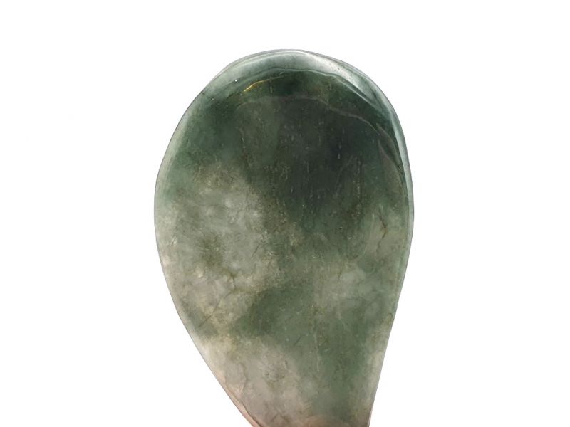 Gua Sha in echter Jade - Imperial Green - Dunkel 3