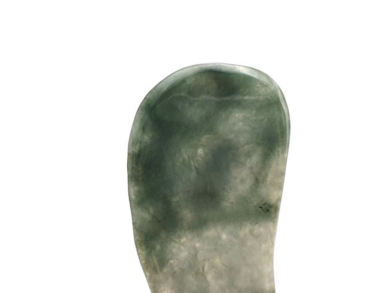 Gua Sha in echter Jade - Kaisergrün - transparent 3
