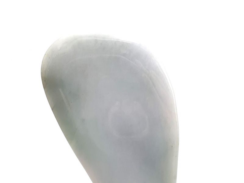 Gua Sha in echter Jade - Weiß mit grünen Reflexen 3