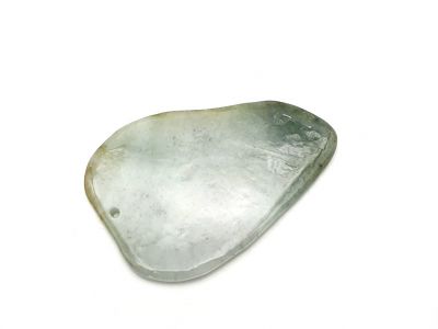 Gua Sha in echter Jade - Weiß und Grüne spotted