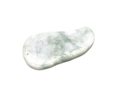 Gua Sha in echter Jade - Weiß und Grüne spotted