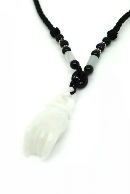 Halskette Anhänger Jade Stein Buddha Hand 2