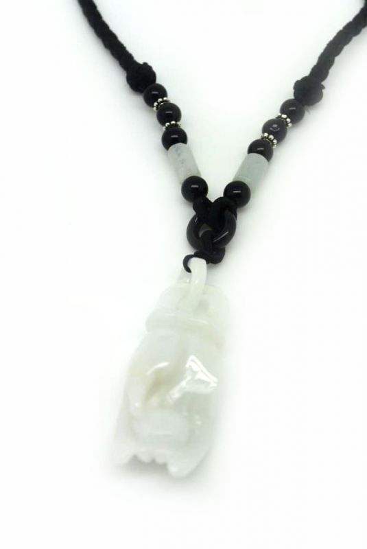 Halskette Anhänger Jade Stein Buddha Hand 3