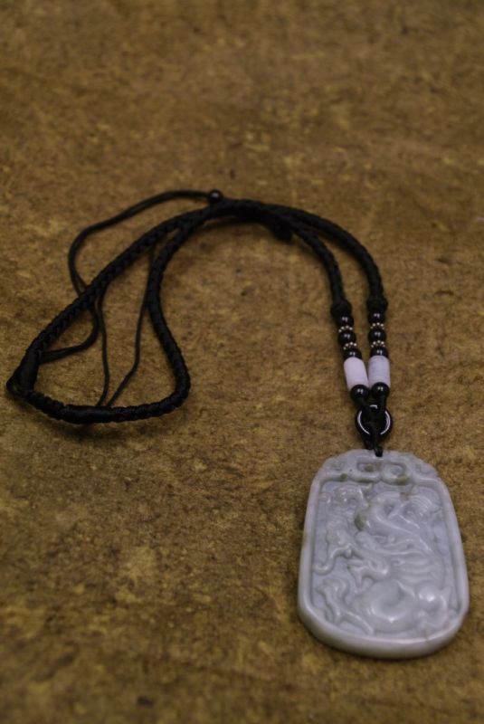 Halskette Anhänger Jade Stein Drachen 5