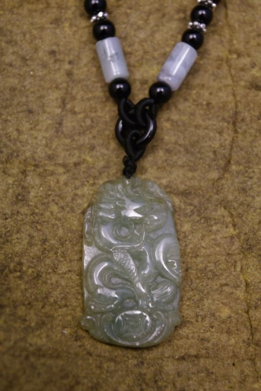 Halskette Anhänger Jade Stein Drachen 3