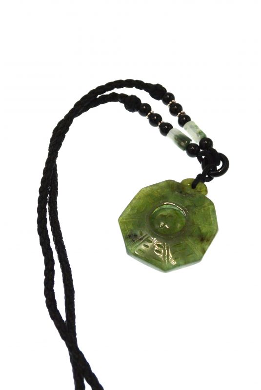 Halskette - Anhänger Jade Stein - FengShui - Acht Trigramme 3