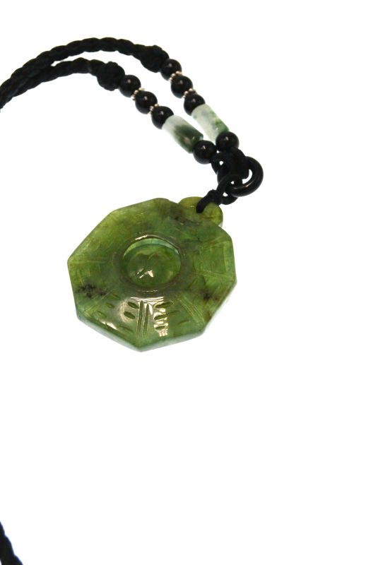 Halskette - Anhänger Jade Stein - FengShui - Acht Trigramme 4