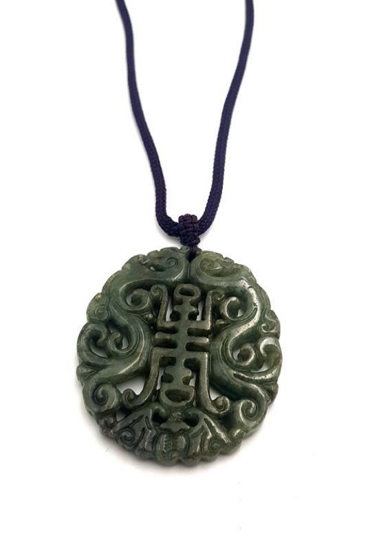 Halskette Anhänger Jade Stein Glück - Imperial Green 2