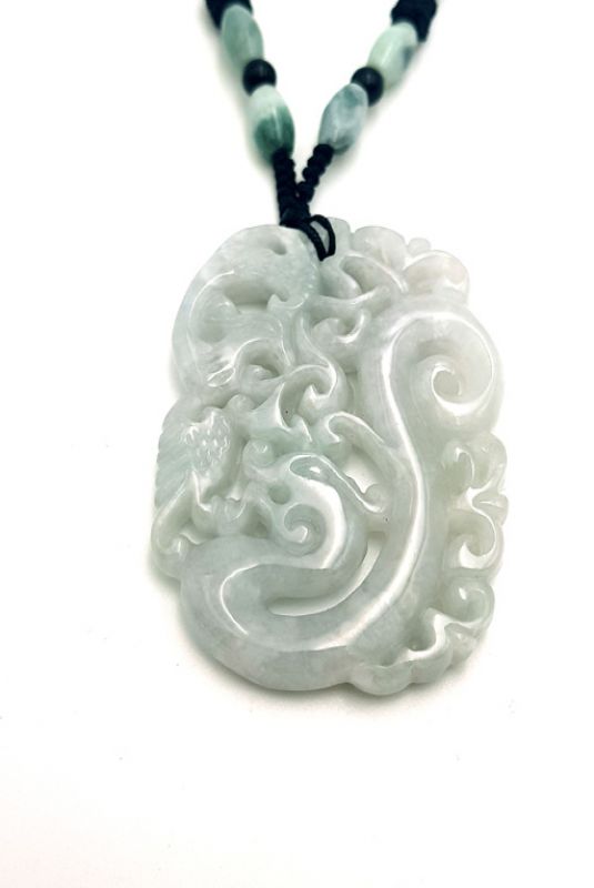 Halskette Anhänger Jade Stein Stilisierter Drache 2