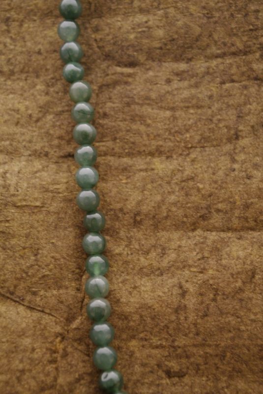 Halskette Dunkelgrün Jade Perlen 5