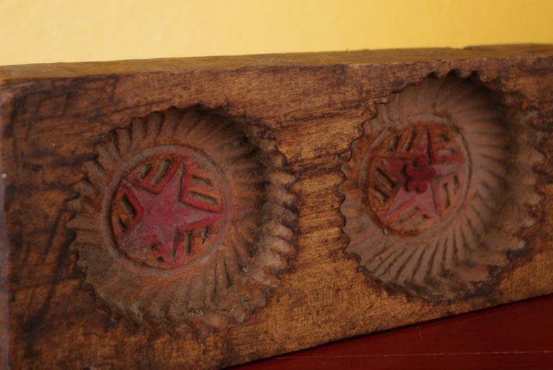 Holz Buttermodel Springerle Rote Sterne 3
