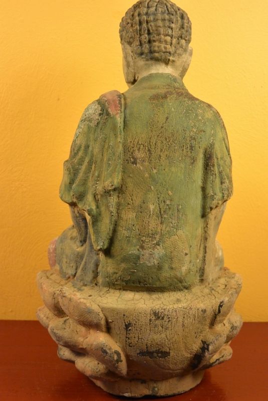 Holz Statuetten aus China Buddha im Gebet Position 4