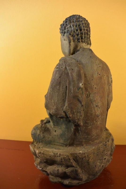 Holz Statuetten aus China Buddha im Lotussitz 5