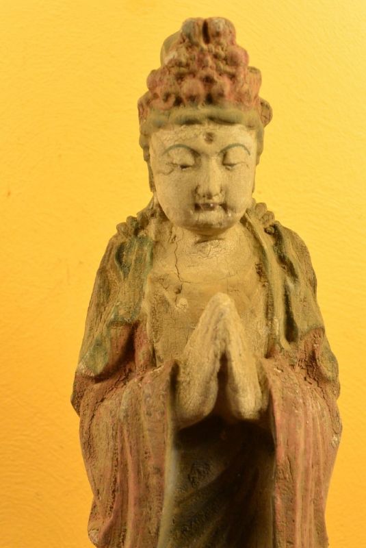 Holz Statuetten aus China Göttin Guanyin Steh 2
