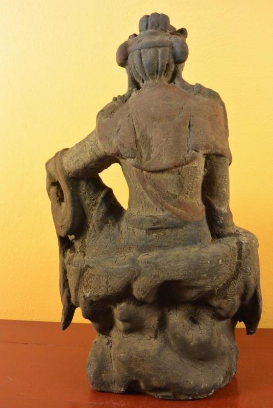 Holz Statuetten aus China Guanyin Meditationshaltung 4