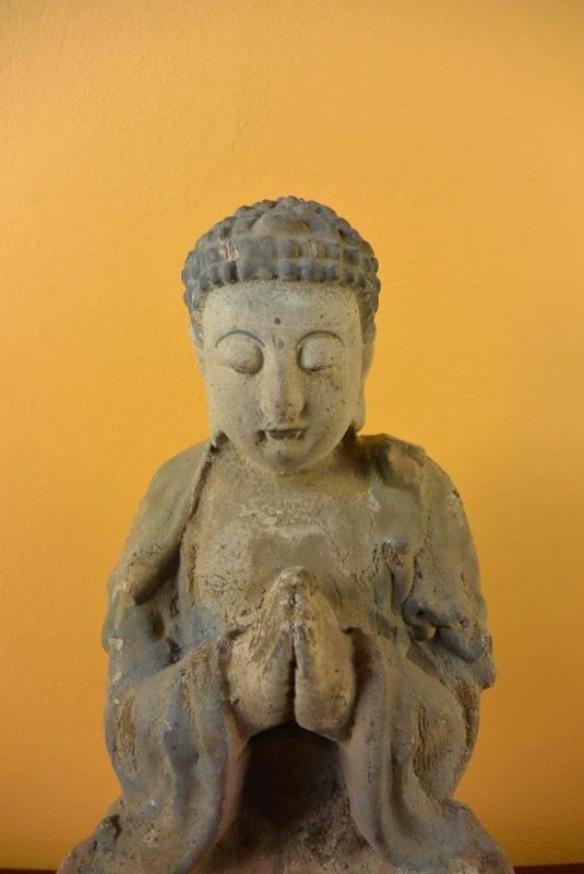 Holz Statuetten aus China Meditation auf einer Lotusblume 2