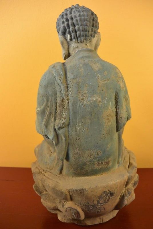 Holz Statuetten aus China Meditation auf einer Lotusblume 5