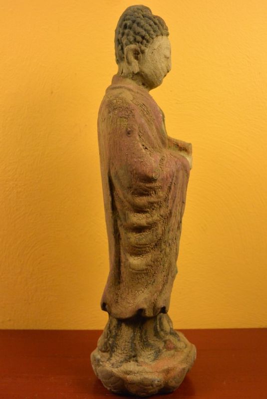 Holz Statuetten aus China Stehender Buddha 4