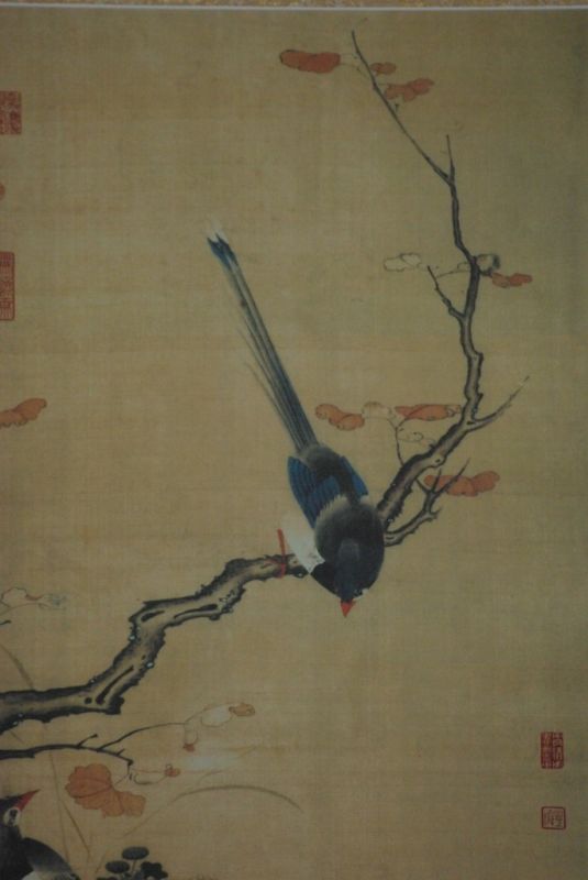 Broderie De Soie Chinoise Tissée À La Main Antique Dans Un
