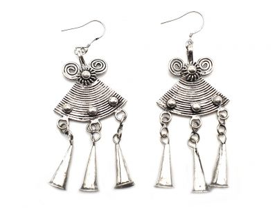Boucles d'oreilles chinoise Quart de Spirale de Vie Miao