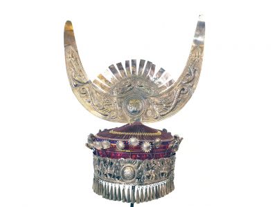 Chapeau de la Minorité Chinoise Miao Coiffe de Mariage Chapeau de la Minorité Chinoise Miao Coiffe de Mariage