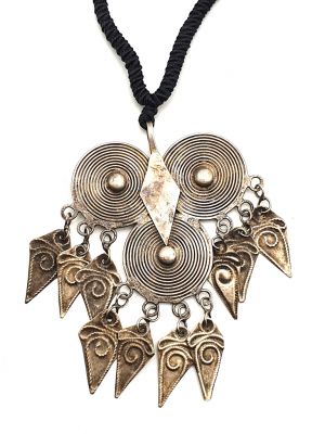 Ethnic Necklace 3 Flat Spirals Pendant