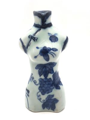 Vase Chinois blanc et bleu porcelaine