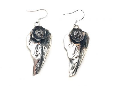 Boucles d'oreilles ethnique Fleur et Feuille