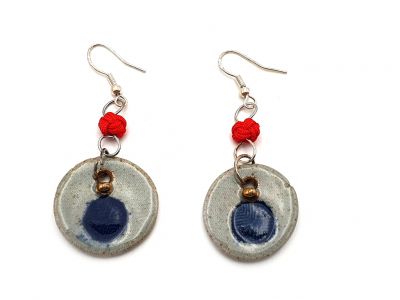 Road to India Ceramic Earrings Blue