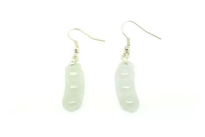 Boucle d'oreilles Feng Shui en Jade Blanc Boucle d'oreilles Feng Shui en Jade Blanc