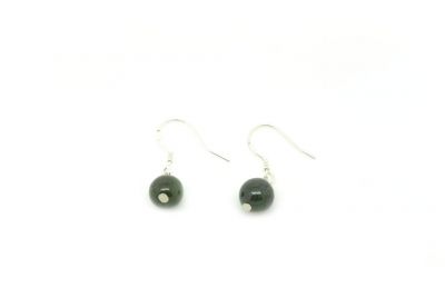 Boucle D'oreilles en Jade Boule Verte