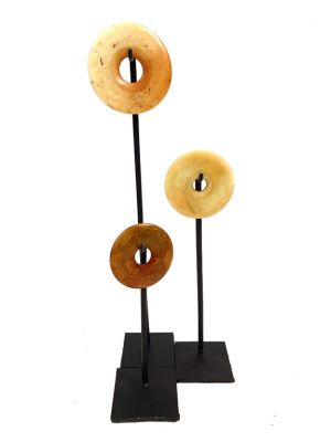Lot de 3 très petits disques Bi chinois en Jade