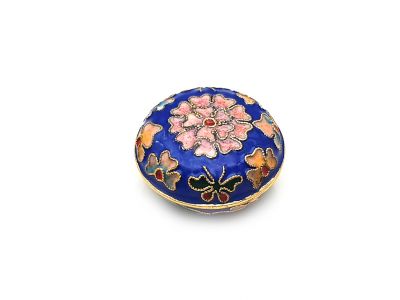 Très Petite Boite en Cloisonnée Chinoise Bleue